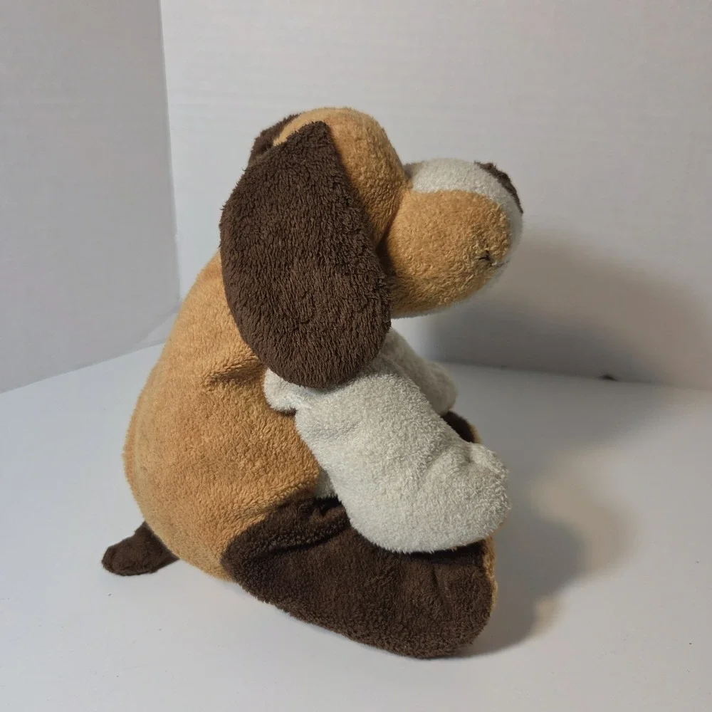 Ty Pluffies WHIFFER The DOG Plush Baby Lovey Stuffed Toy 2002 Brown Tan White